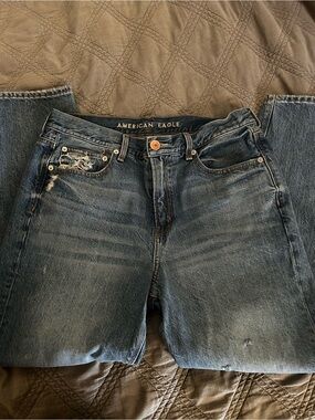American Eagle Outfitters Boyfriend Jeans in Faded Blue